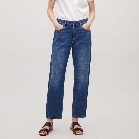mid rise tapered jeans
